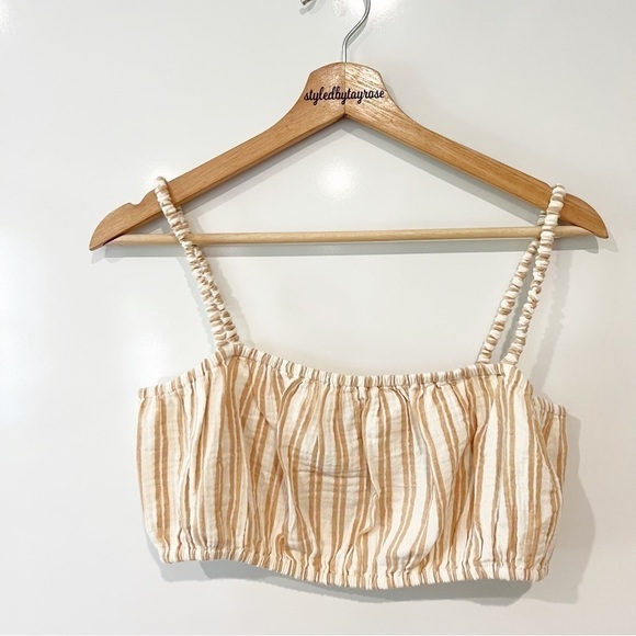 NWT Madewell Lightestspun Cover-Up Bubble Crop Top in Stripe - Picture 5 of 12